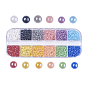 12 Colors Pearlized Plated Handmade Porcelain Cabochons, Half Round/Dome