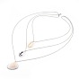 316 Surgical Stainless Steel Tiered Necklaces, 3 Layer Necklaces, with Shell and Cowrie Shell Beads