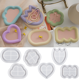 Cloud/Heart/Cloud DIY Silicone Jewelry Tray Molds, Resin Casting Molds, for UV Resin, Epoxy Resin Craft Making