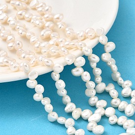 Нити из натурального культивированного пресноводного жемчуга, двух сторон полированной, класс 5а+, Топ пробуренной