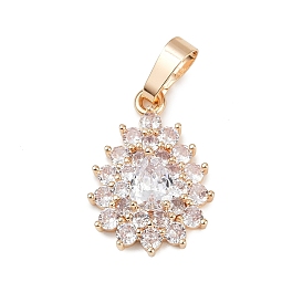 Латунные микро проложить кубического циркония подвески, слеза, долговечный, без свинца и без кадмия