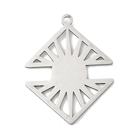 201 подвески из нержавеющей стали, лазерная резка, подвеска треугольник и солнце, анти-тускнение