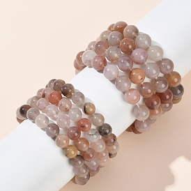 Женские эластичные браслеты из натурального кварца с круглыми бусинами