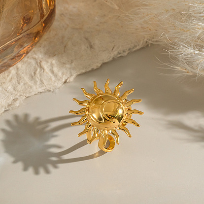 304 из нержавеющей стали Манжета кольца для женщин, солнце