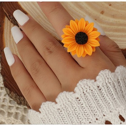 Кольца из смолы подсолнечника для женщин