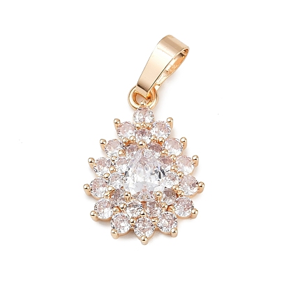 Латунные микро проложить кубического циркония подвески, слеза, долговечный, без свинца и без кадмия