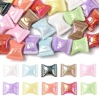 32 шт. УФ-покрытие радужных переливающихся акриловых бусин, конфеты со словом сладкий