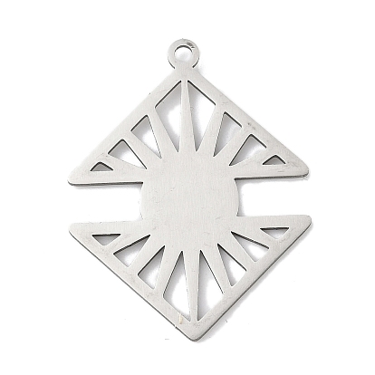 201 подвески из нержавеющей стали, лазерная резка, подвеска треугольник и солнце, анти-тускнение