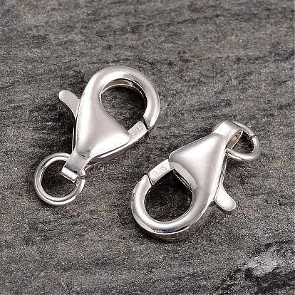 Platinum Plated 925 Sterling Silver Lobster Claw Clasps