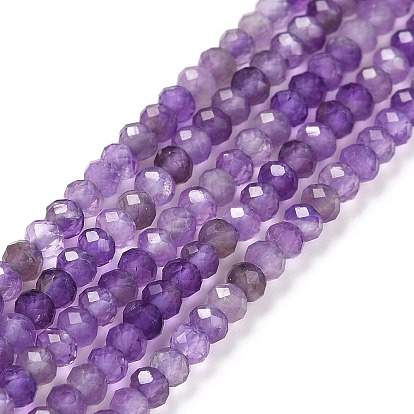 Natural Amethyst Beads Strands, Faceted, Rondelle