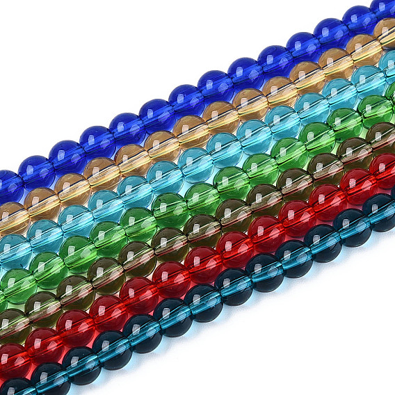 Прозрачные стеклянные бусины, круглые