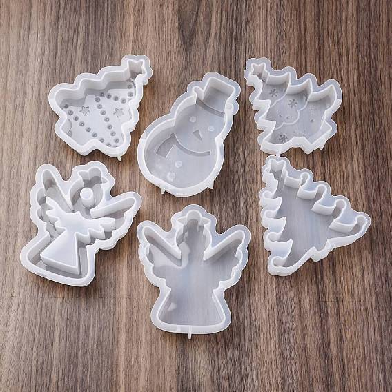 Рождественские силиконовые скульптурные формы для самостоятельного изготовления, формы для литья смолы, для уф-смолы, изготовление ювелирных изделий из эпоксидной смолы