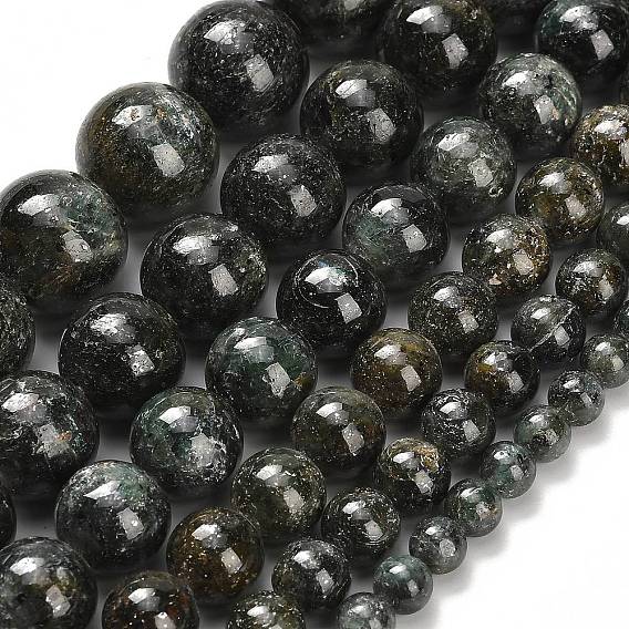 Бусы из натурального зеленого кианита, круглые, класса AB