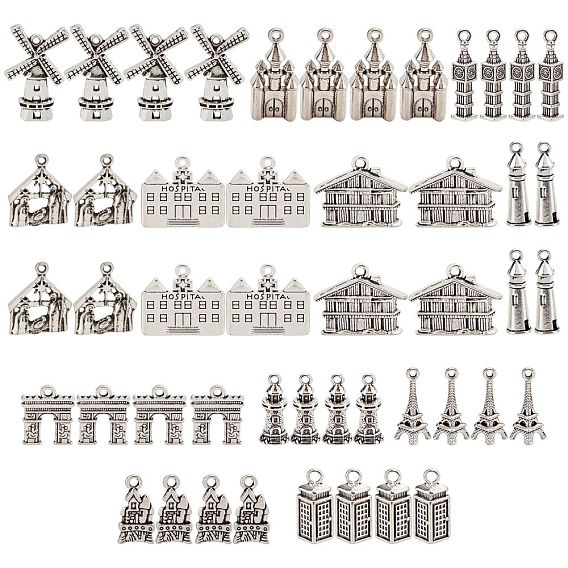 Tibetan Style Alloy Pendants, Building