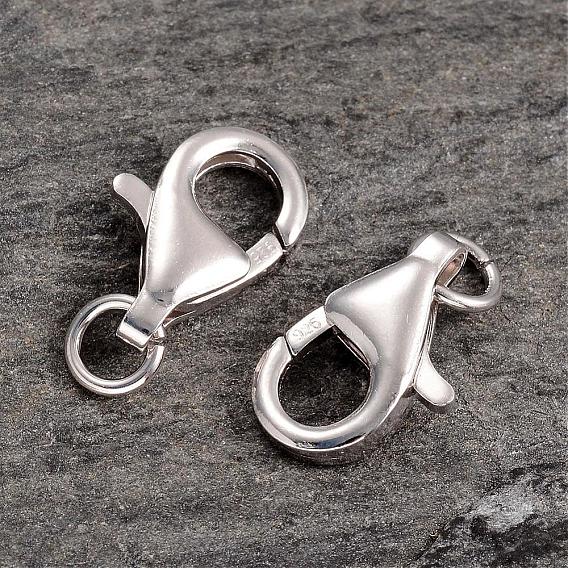 Platinum Plated 925 Sterling Silver Lobster Claw Clasps