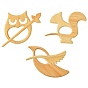 3Pcs 3 Styles Wood Buckle Pin, Sweater Scarf Clips for Women