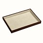 Cuboid Synthetic Wood Jewelry Displays, Covered with Burlap Cloth