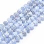 Natural Blue Lace Agate Beads Strands, Faceted, Nuggets