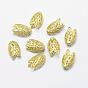 Brass Bead Caps, Lead Free & Cadmium Free & Nickel Free, 6-Petal, Leaf, Filigree