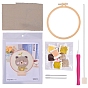 DIY Display Decoration Embroidery Kit, Including Embroidery Needles & Thread, Cotton Cloth, Plastic Embroidery Frame