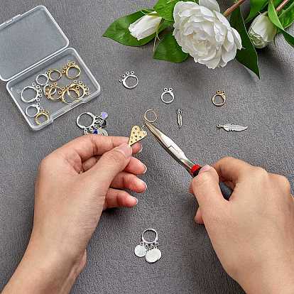 12Pcs 6 Style Brass Leverback & 4Pcs 2 Color Hoop Earring Findings, with Horizontal Loop and 60Pcs Jump Rings