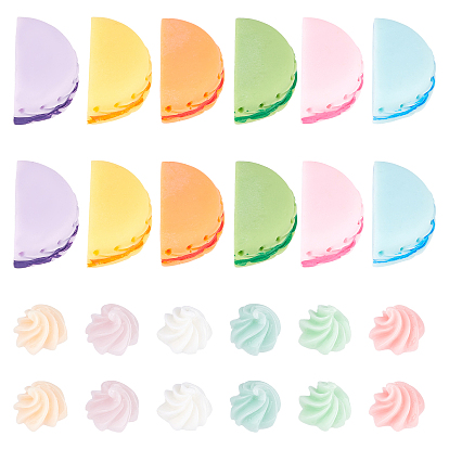72Pcs 12 Style Resin Cabochons, Imitation Food