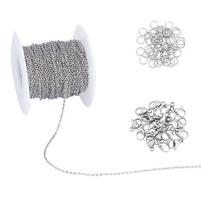 304 кабельные цепи из нержавеющей стали, с кольцами для прыжков и застежками в виде когтей лобстера, пайки