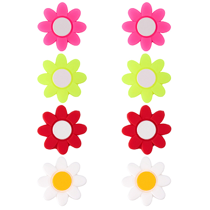 8шт. 4 цвета, силиконовый демпфер для теннисной ракетки в виде цветка, гаситель вибрации