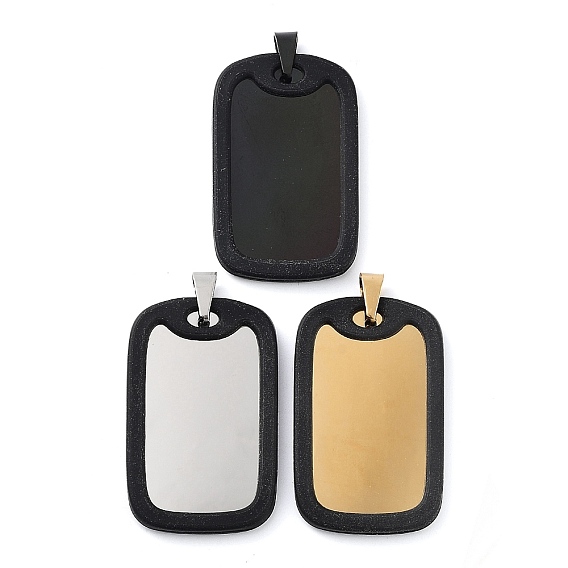 304 из нержавеющей стали большие кулоны, прямоугольник амулеты