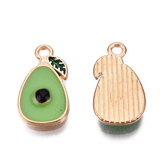 Подвески из эмали и сплава, без кадмия и без свинца, золотой свет, авокадо