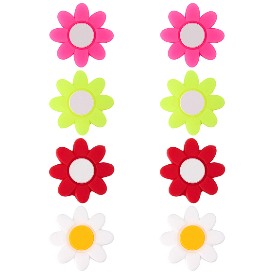 8шт. 4 цвета, силиконовый демпфер для теннисной ракетки в виде цветка, гаситель вибрации