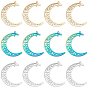 12 шт. 3 цвета 304 подвески из нержавеющей стали, луна