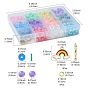 DIY Jewelry Making Finding Kit, Including Acrylic Imitation Pearl & Polymer Clay Disc Beads, Rainbow Alloy Enamel Pendants, Brass Jump Rings