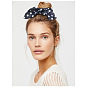 Polka Dot Bunny Ear Fabric Hair Tie Elastic Headband C203