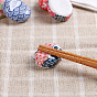 Палочки для еды из керамики, подставка для столовой ложки, нож, держатель для вилки, овальная с цветочным узором