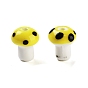 Handmade Porcelain Beads, Famille Rose Style, Mushroom
