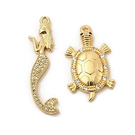 Латунные микро проложить кубического циркония подвески, реальный 18 k позолоченный