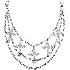 1PC железо 3 брюки с перекрестными кистями и цепочками, декоративные цепочные ремни в стиле панк