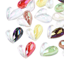 Plated Opaque Acrylic Cabochons, Heart