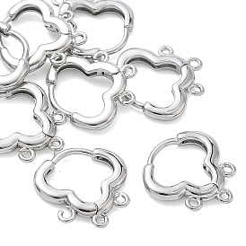 SHEGRACE Brass Hoop Earrings Findings, Cadmium Free & Nickel Free & Lead Free, with 3 Loop