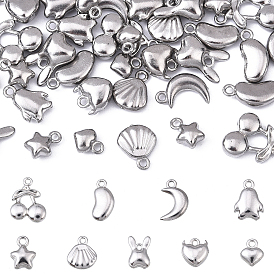 36 шт. 9 стили 304 подвески из нержавеющей стали разных форм, анти-тускнение