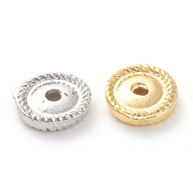 Rack Plating Alloy Spacer Beads, Lead Free & Cadmium Free, Long-Lasting Plated, Flat Round