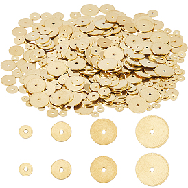 4 стили латунные разделительные бусины, плоско-круглые