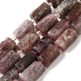 Природного кварца клубники нитей бисера, кубоид, с бисером, матовые