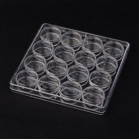 (Defective Outer Rectangle Box), Plastic Bead Containers, with 16pcs 10ml Small Bottles