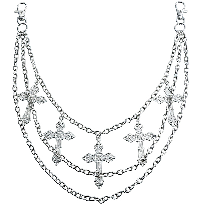 1PC железо 3 брюки с перекрестными кистями и цепочками, декоративные цепочные ремни в стиле панк