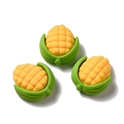 Autumn Theme Opaque Resin Cabochons, Corn