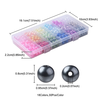 Perles d'imitation en plastique ABS peintes à la bombe, ronde