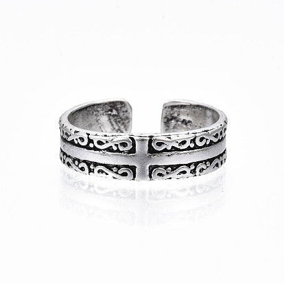 Cross Alloy Open Cuff Ring for Women, Cadmium Free & Lead Free
