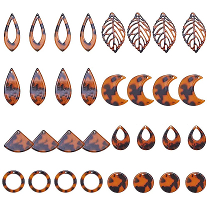 Cellulose Acetate(Resin) Pendants, Leaf